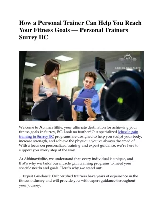 How a Personal Trainer Can Help You Reach Your Fitness Goals — Personal Trainers