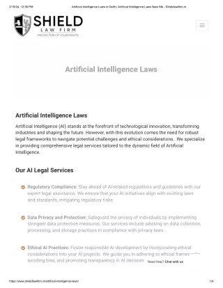 Artificial Intelligence Laws in Delhi | Shield Law Firm