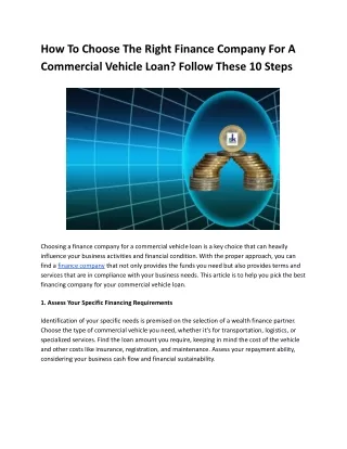 How To Choose The Right Commercial Vehicle Loan For Your Business