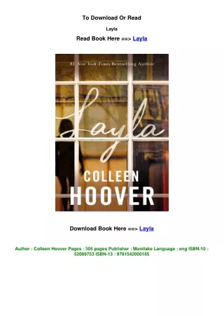 download pdf Layla BY Colleen Hoover