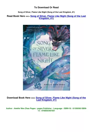 download EPUB Song of Silver, Flame Like Night (Song of the Last Kingdom, #1) By