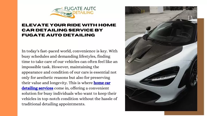 elevate your ride with home car detailing service