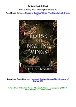 EPUB DOWNLOAD House of Beating Wings (The Kingdom of Crows, #1) By Olivia Wilden