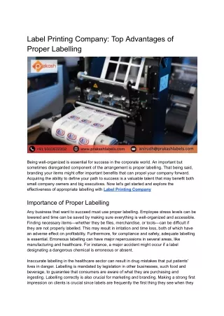 Label Printing Company_ Top Advantages of Proper Labelling