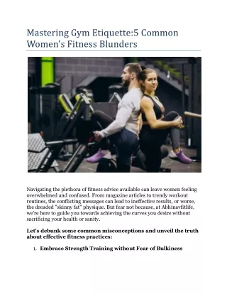 Mastering Gym Etiquette: Navigating 5 Common Women's Fitness Blunders