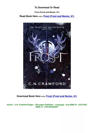 download EPUB Frost (Frost and Nectar, #1) BY C.N. Crawford