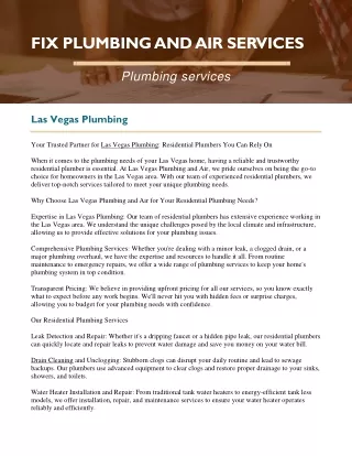 Las Vegas plumbing