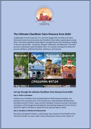 The Ultimate Chardham Yatra Itinerary from Delhi