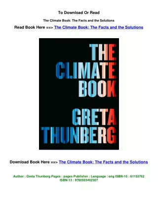 pdf Download The Climate Book: The Facts and the Solutions By Greta Thunberg