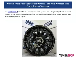 Unleash Precision and Style Braid Winrace T and Braid Winrace S Take Center Stage at TunerStop