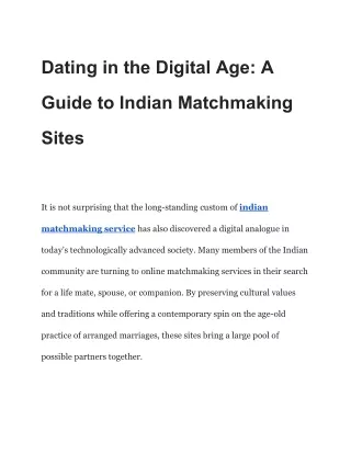 Indian Matchmaking Service: Finding Your Perfect Match