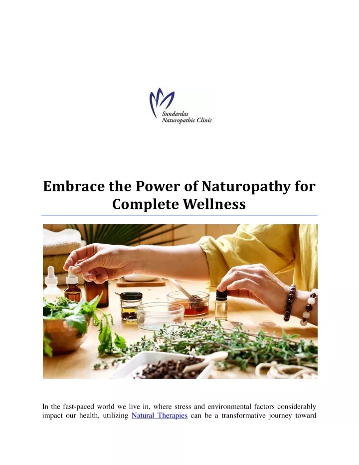 embrace the power of naturopathy for complete