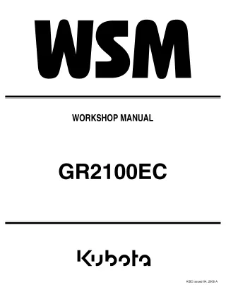 KUBOTA GR2100EC LAWNMOWER Service Repair Manual