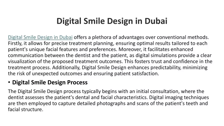 digital smile design in dubai