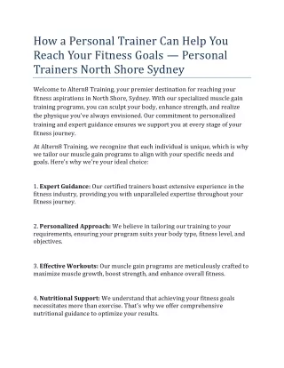 How a Personal Trainer Can Help You Reach Your Fitness Goals