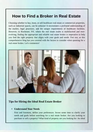 How to Find a Broker in Real Estate