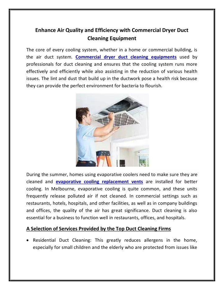 enhance air quality and efficiency with