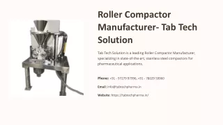 Roller Compactor Manufacturer, Best Roller Compactor Manufacturer