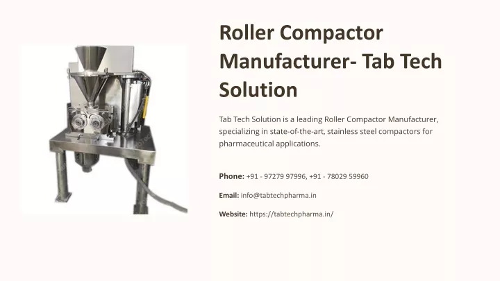 roller compactor manufacturer tab tech solution