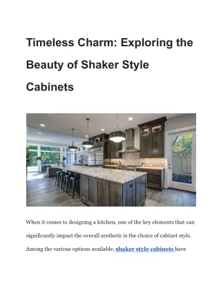 Timeless Charm_ Exploring the Beauty of Shaker Style Cabinets