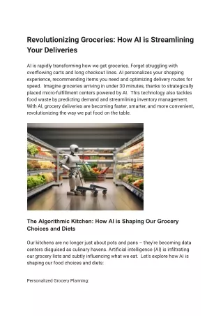 Revolutionizing Groceries: How AI is Streamlining Your Deliveries