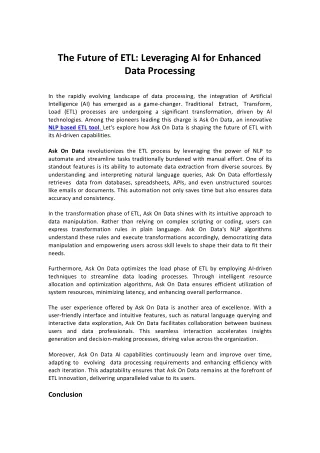 the future of etl leveraging ai for enhanced data