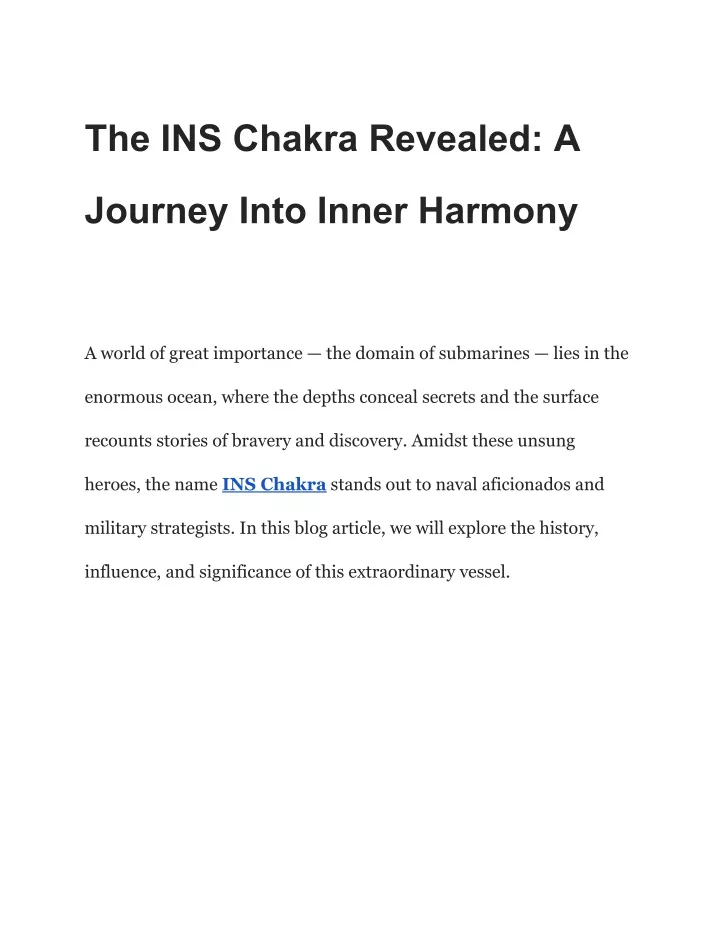the ins chakra revealed a