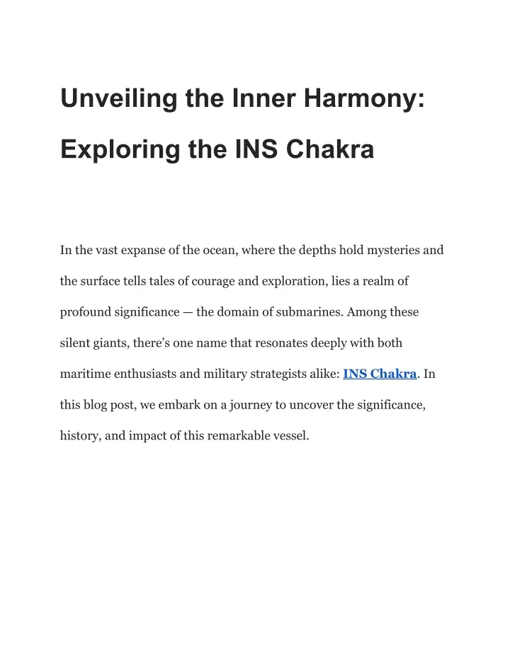 unveiling the inner harmony