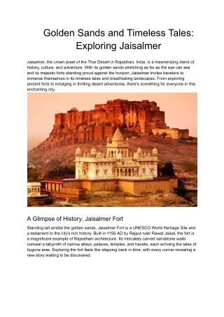 golden sands and timeless tales exploring