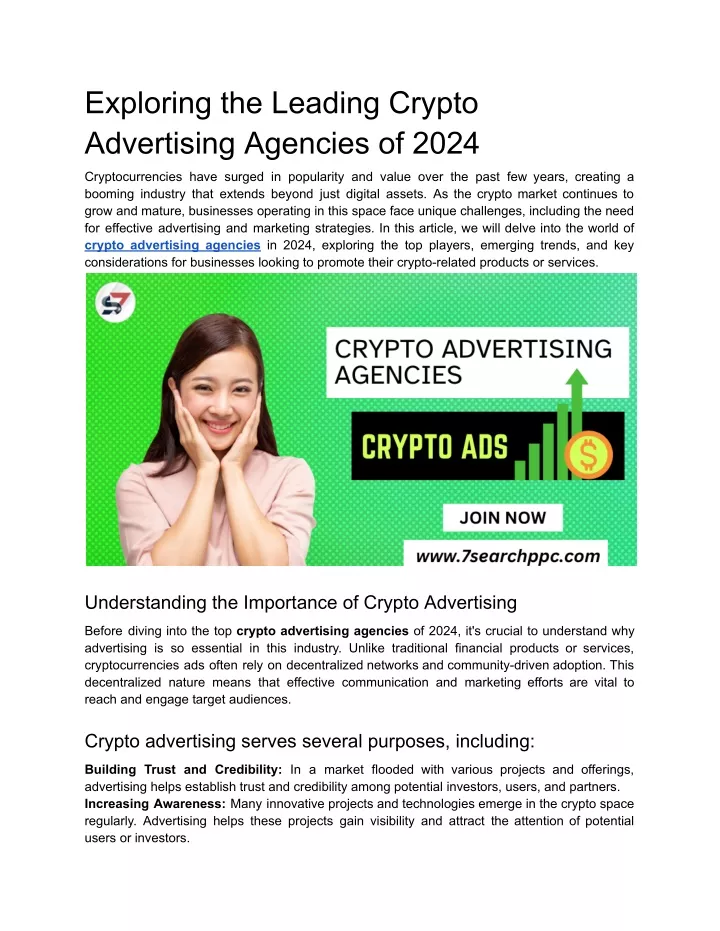 exploring the leading crypto advertising agencies