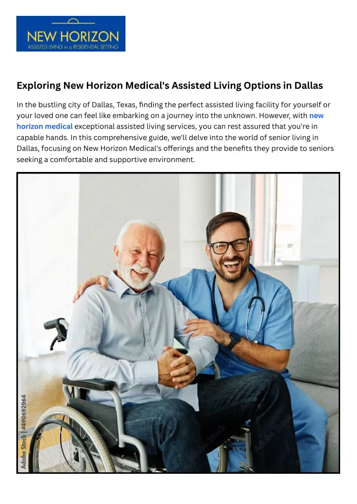 exploring new horizon medical s assisted living
