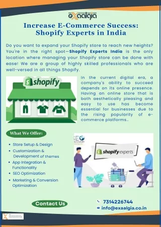Shopify Experts India: for Unstoppable Ecommerce Growth
