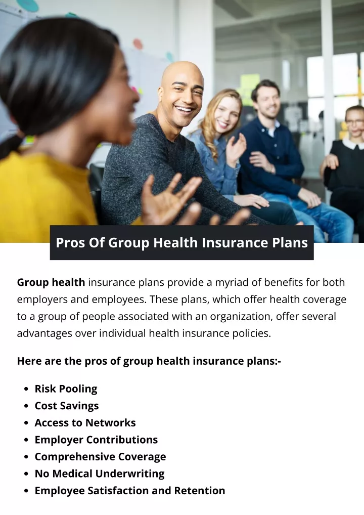pros of group health insurance plans