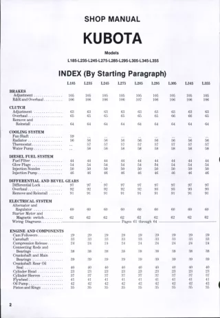 Kubota L185 Tractor Service Repair Manual