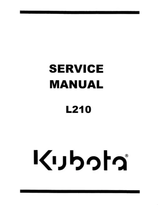 KUBOTA L210 TRACTOR Service Repair Manual