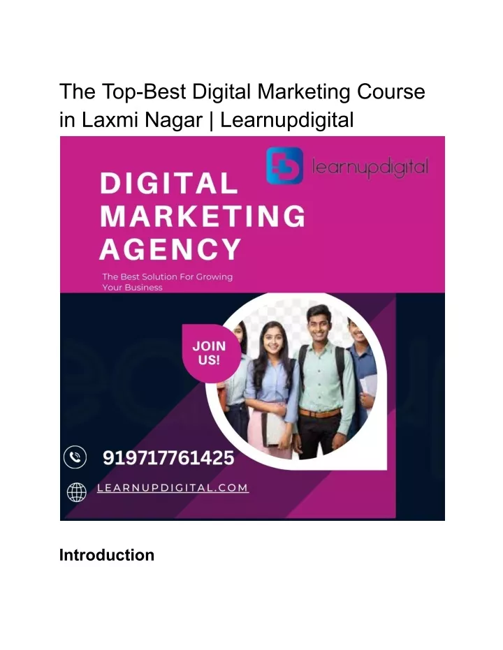 the top best digital marketing course in laxmi
