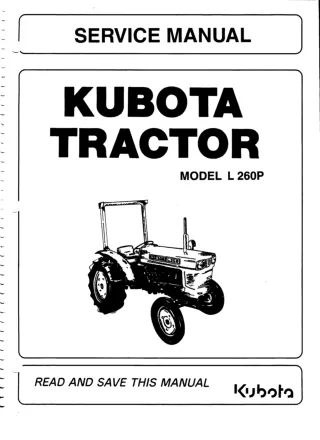 KUBOTA L260P TRACTOR Service Repair Manual