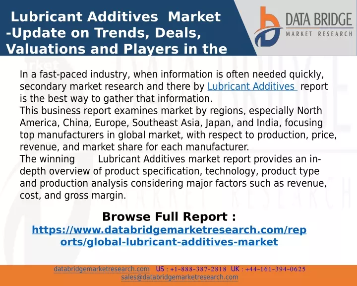 lubricant additives market update on trends deals