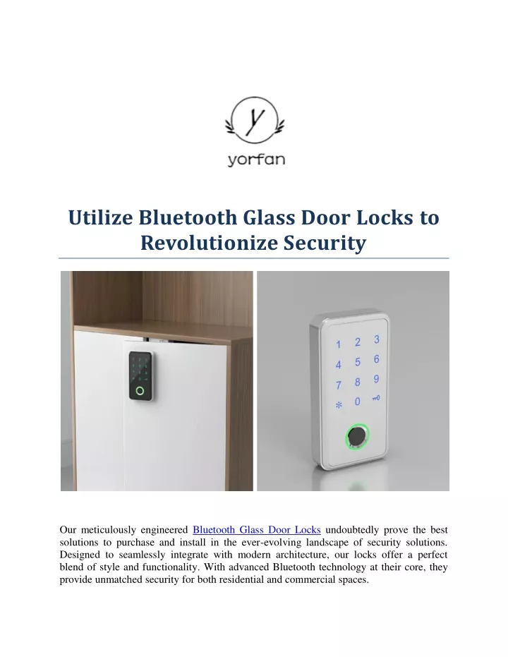 utilize bluetooth glass door locks