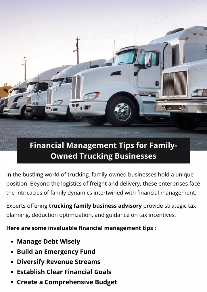 financial management tips for family owned