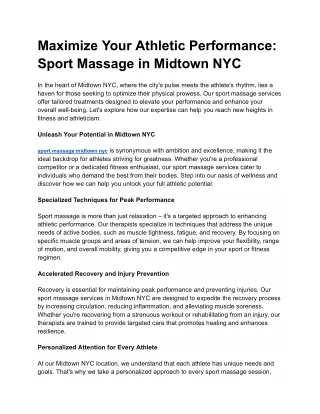 sport massage midtown nyc