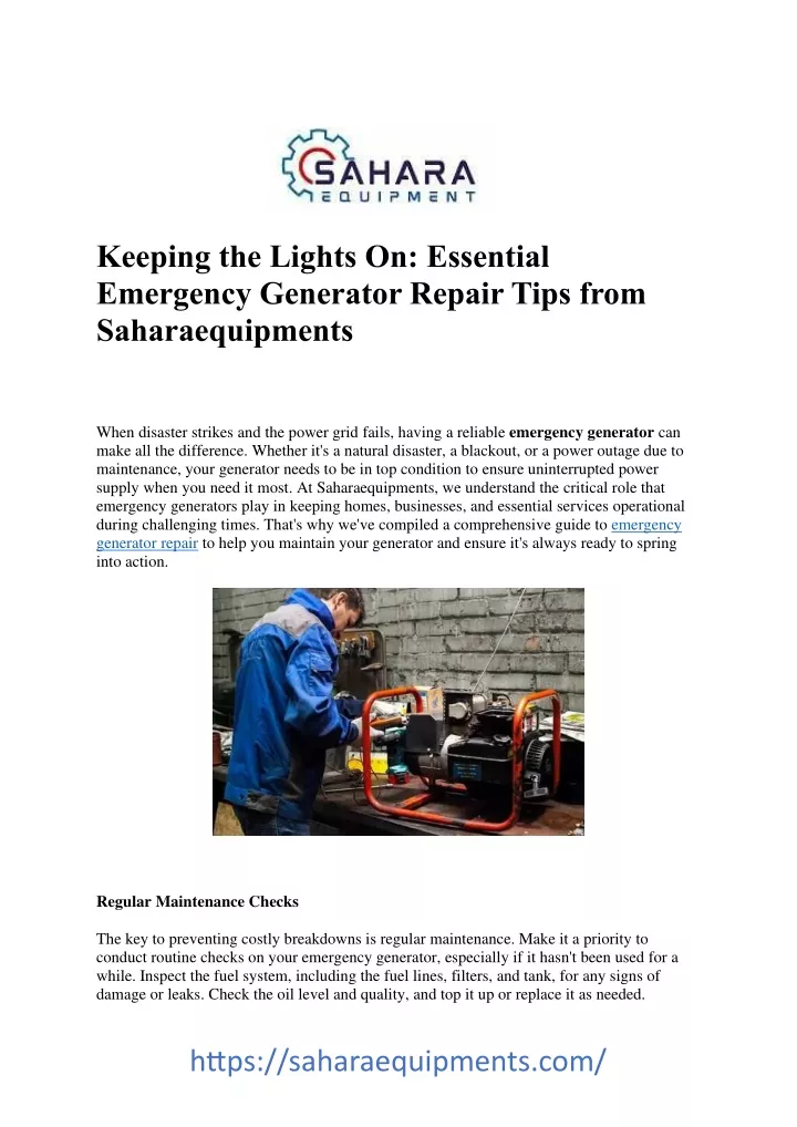 keeping the lights on essential emergency