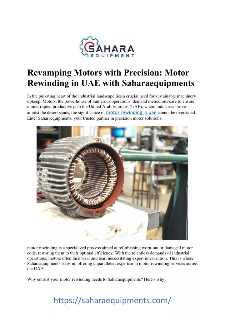 revamping motors with precision motor rewinding