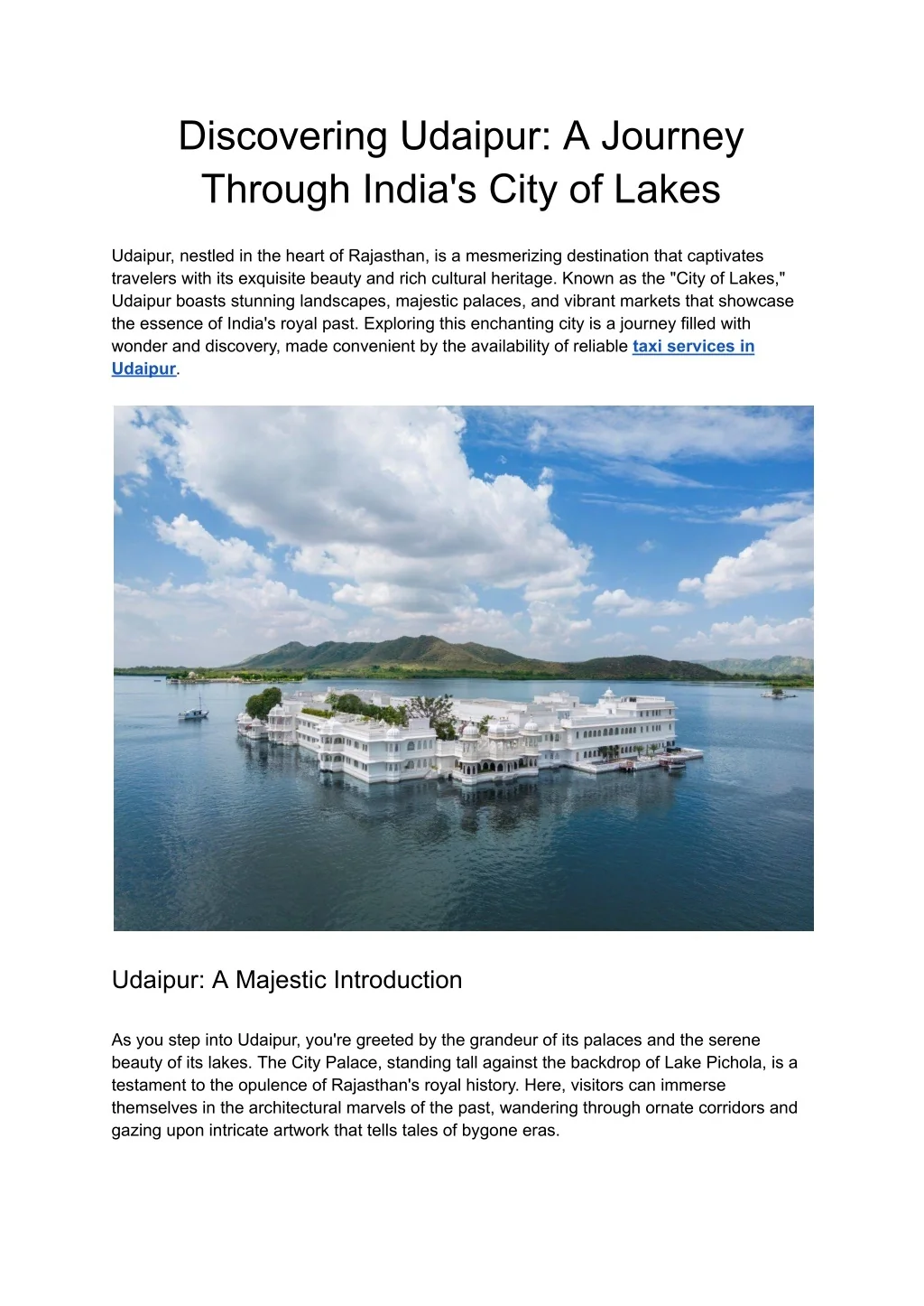 PPT - Discovering Udaipur_ A Journey Through India's City of Lakes ...
