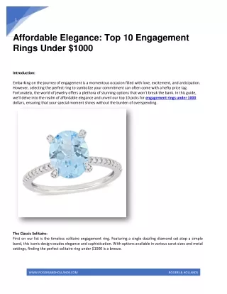 Engagement Rings Under 1000