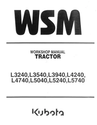Kubota L3540 Tractor Service Repair Manual