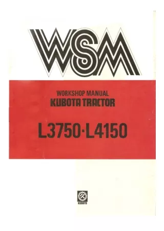 Kubota L3750 Tractor Service Repair Manual