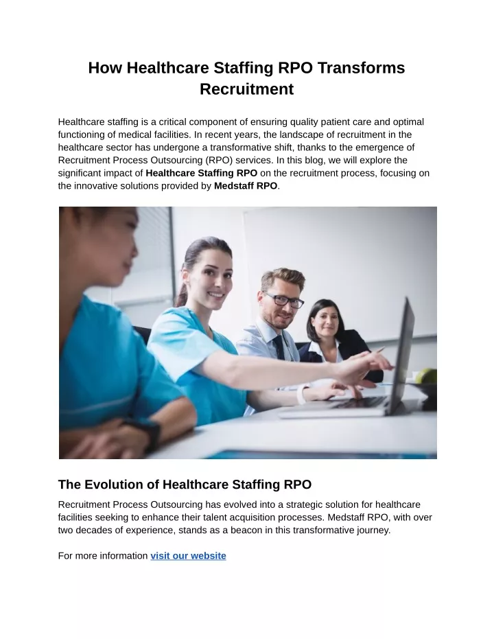 how healthcare staffing rpo transforms recruitment