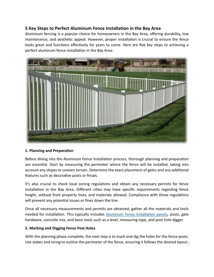 5 key steps to perfect aluminum fence