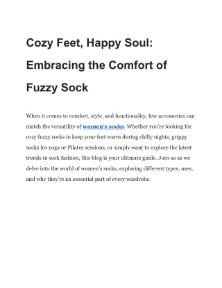 Cozy Feet, Happy Soul_ Embracing the Comfort of Fuzzy Sock